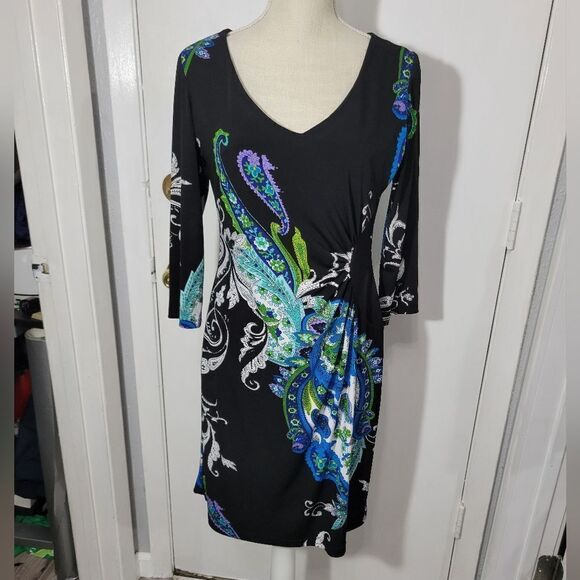 Ronni nicole paisley dress sz 6 3/4 Sleeves - Picture 2 of 8